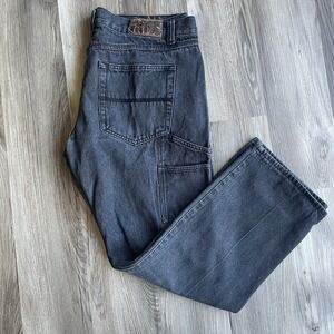 Y2K RK Brand Carpenter Jeans‎ Men's 40x32 Black Denim Workwear Grunge